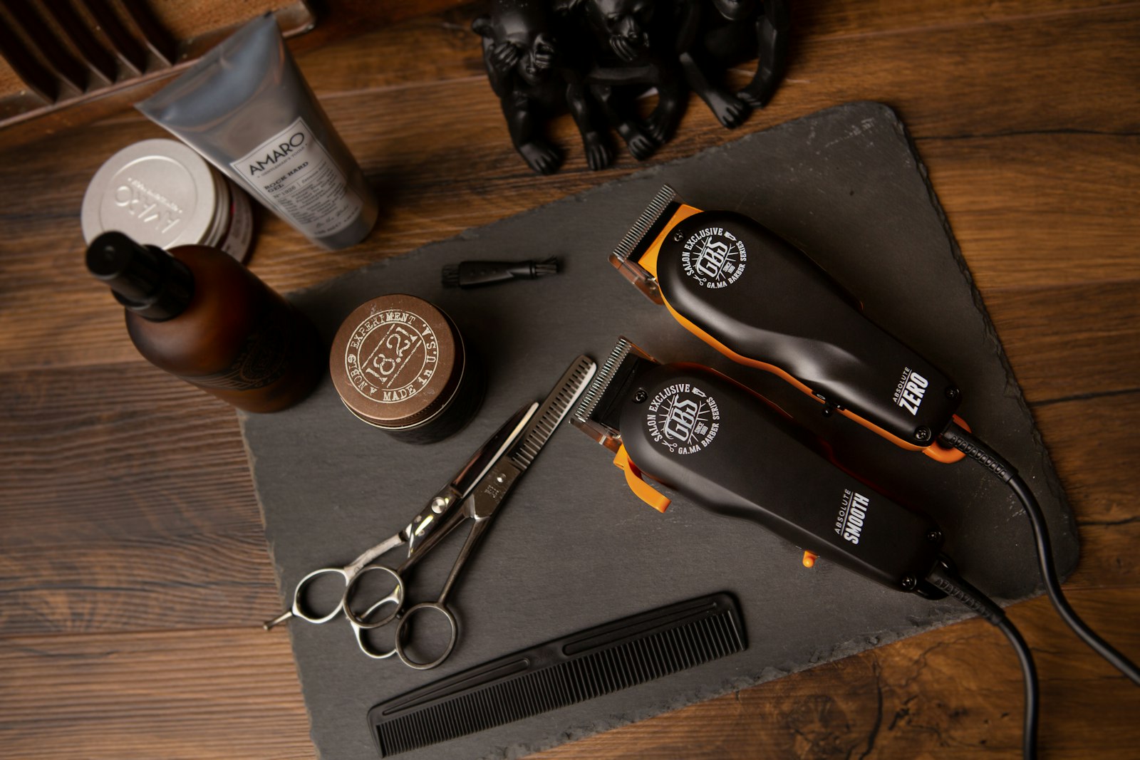 Clippers, shears, and tonic on the board
