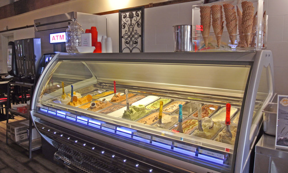 Gelato on display in our case