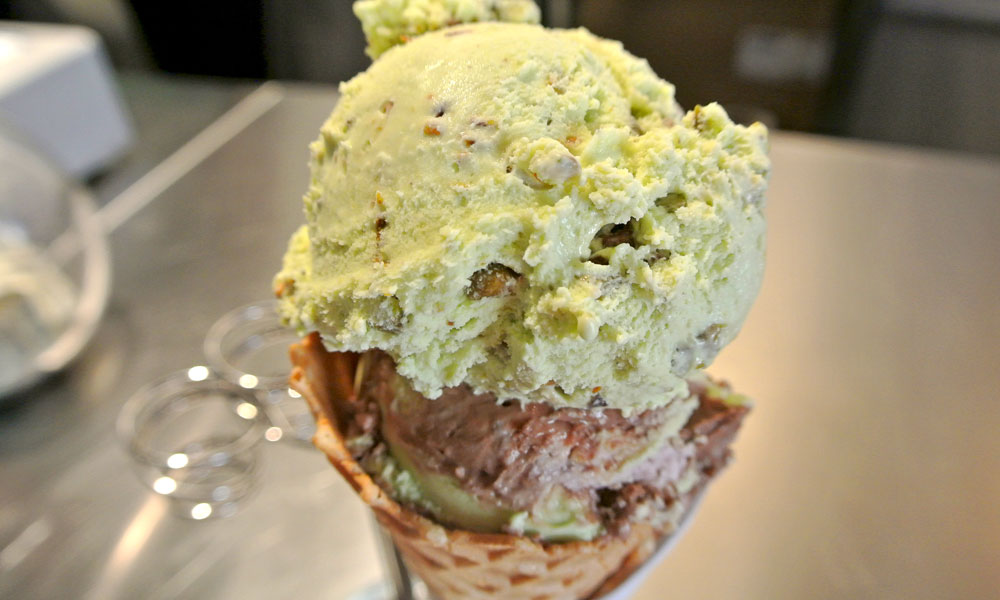 A cup of our pistachio gelato