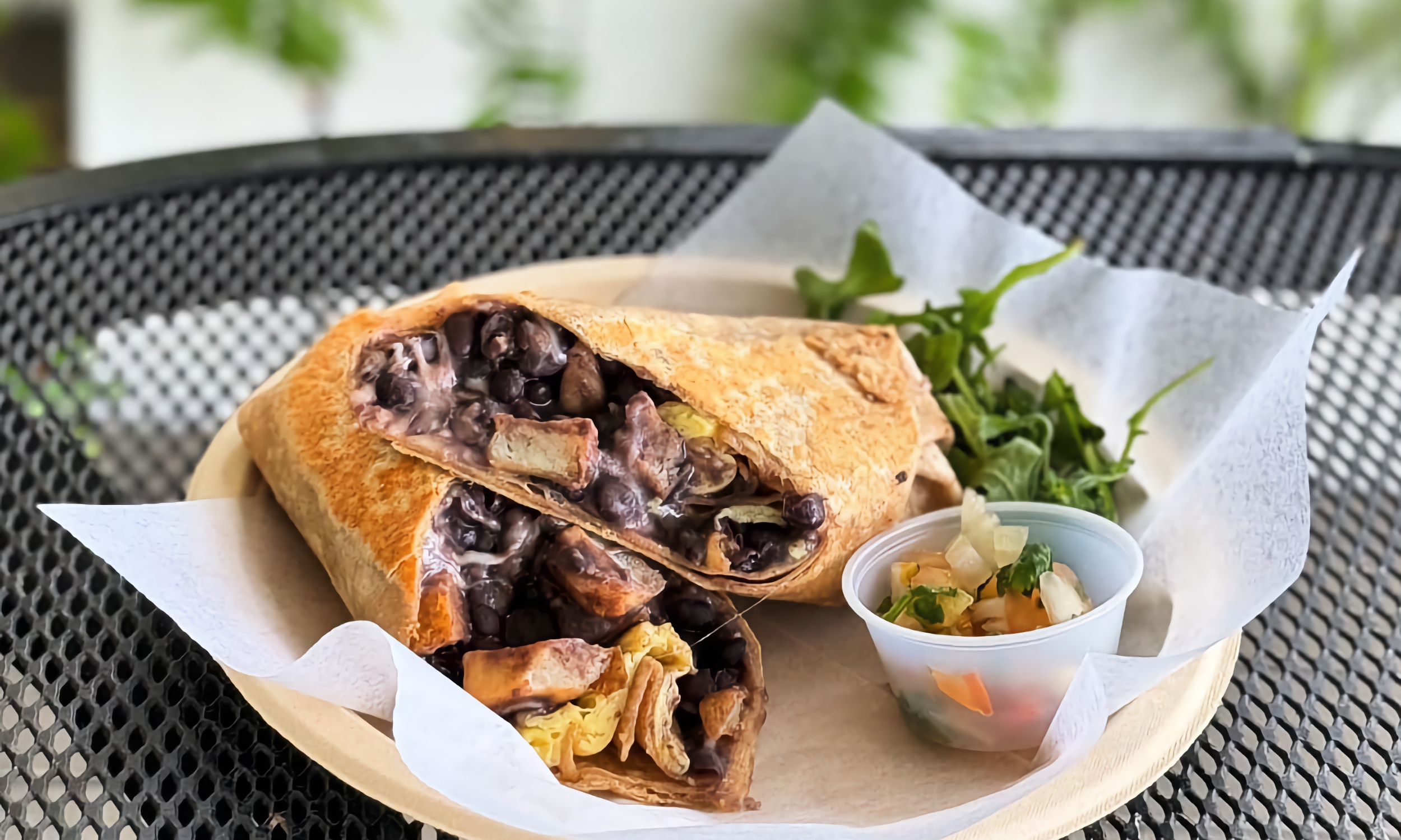 Our black bean and cheese burrito