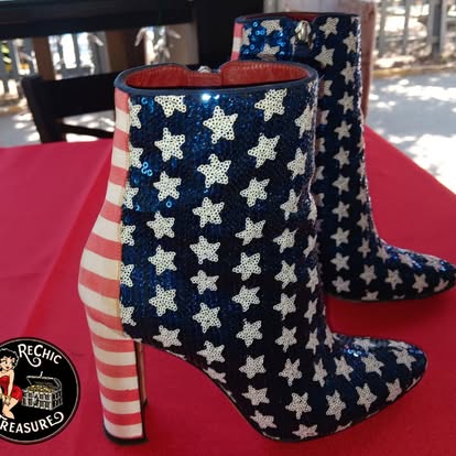Sequined ankle boots from our clothing rack