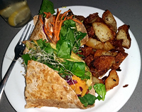 Burrito plate at The Manatee Cafe