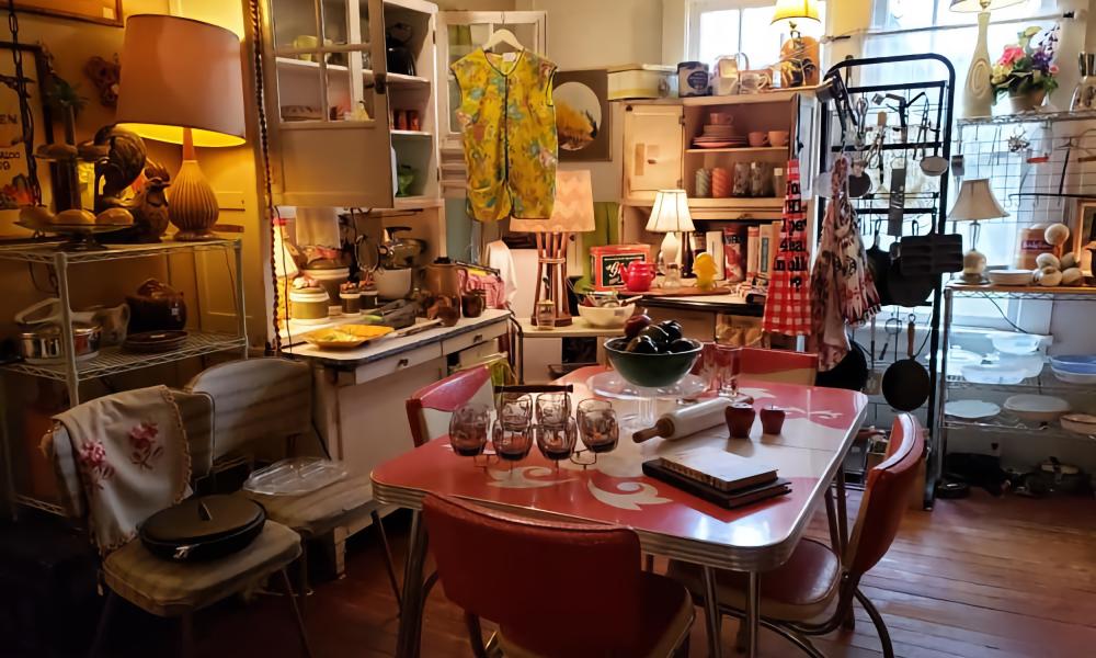 One of our kitchen rooms, packed with vintage wares.