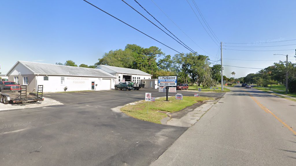 Our lot, the post sign, and the open bays from San Marco.